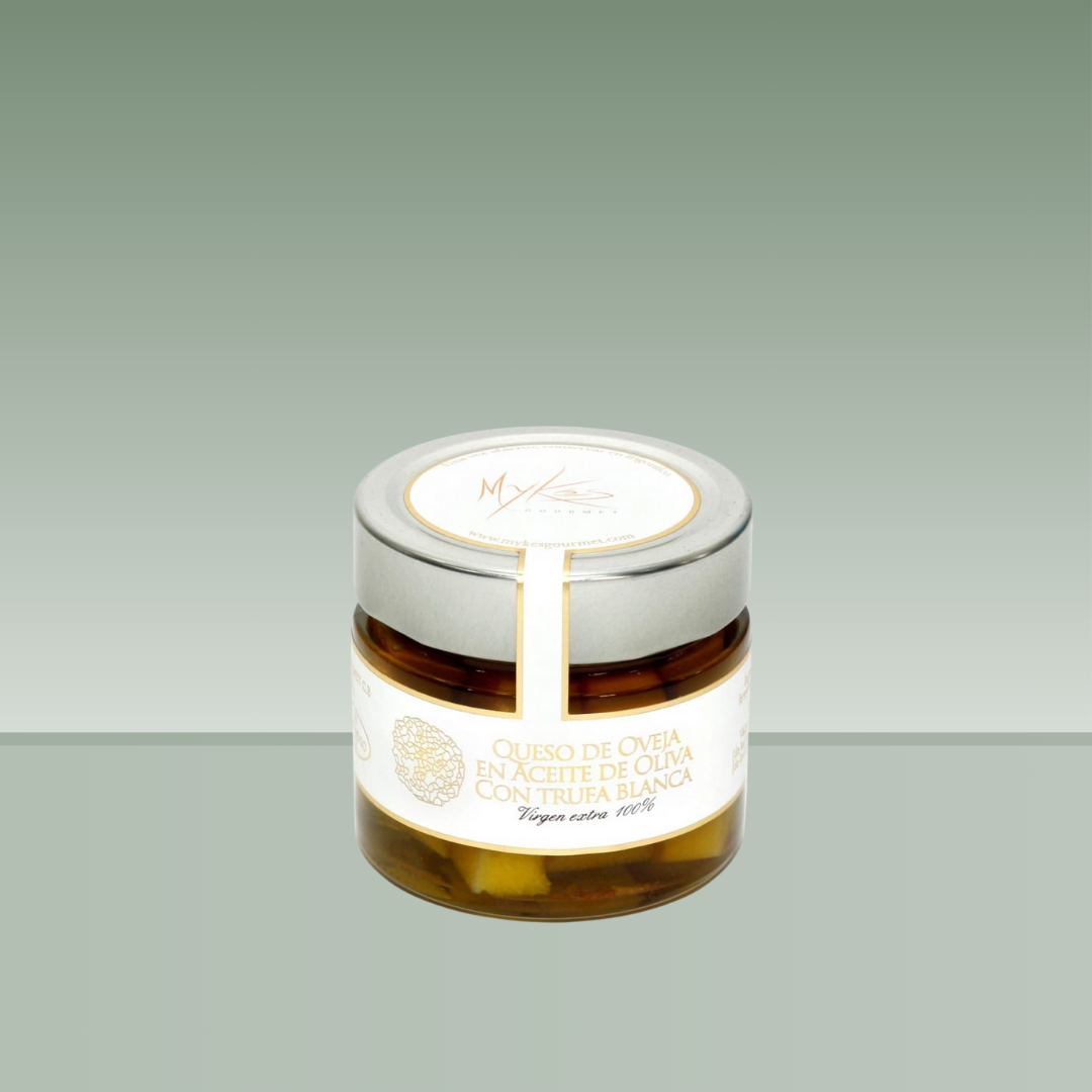 MYKÉS GOURMET | QUESO DE OVEJA EN ACEITE DE OLIVA CON TRUFA BLANCA 160gr