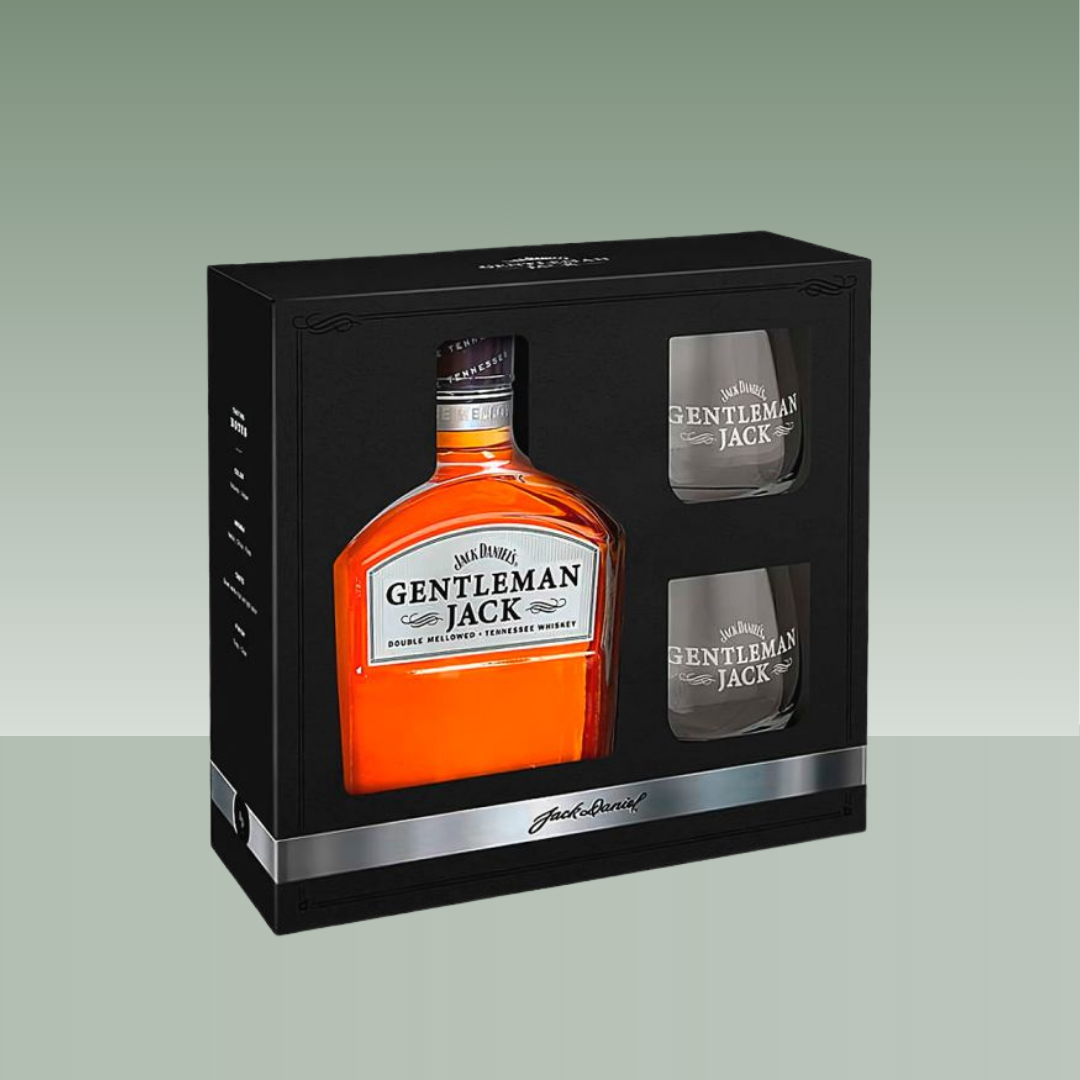 JACK DANIEL´S | ESTUCHE TENNESSEE GENTLEMAN JACK WHISKY + 2 VASOS 70cl