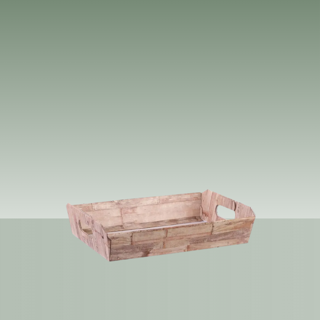 CESTA ASAS WOOD 31X22X9 MARRÓN