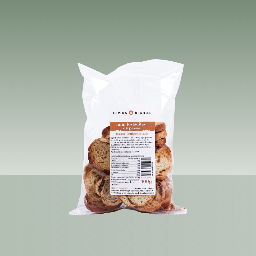 ESPIGA BLANCA | MINI TOSTADITAS DE PASAS 100 gr