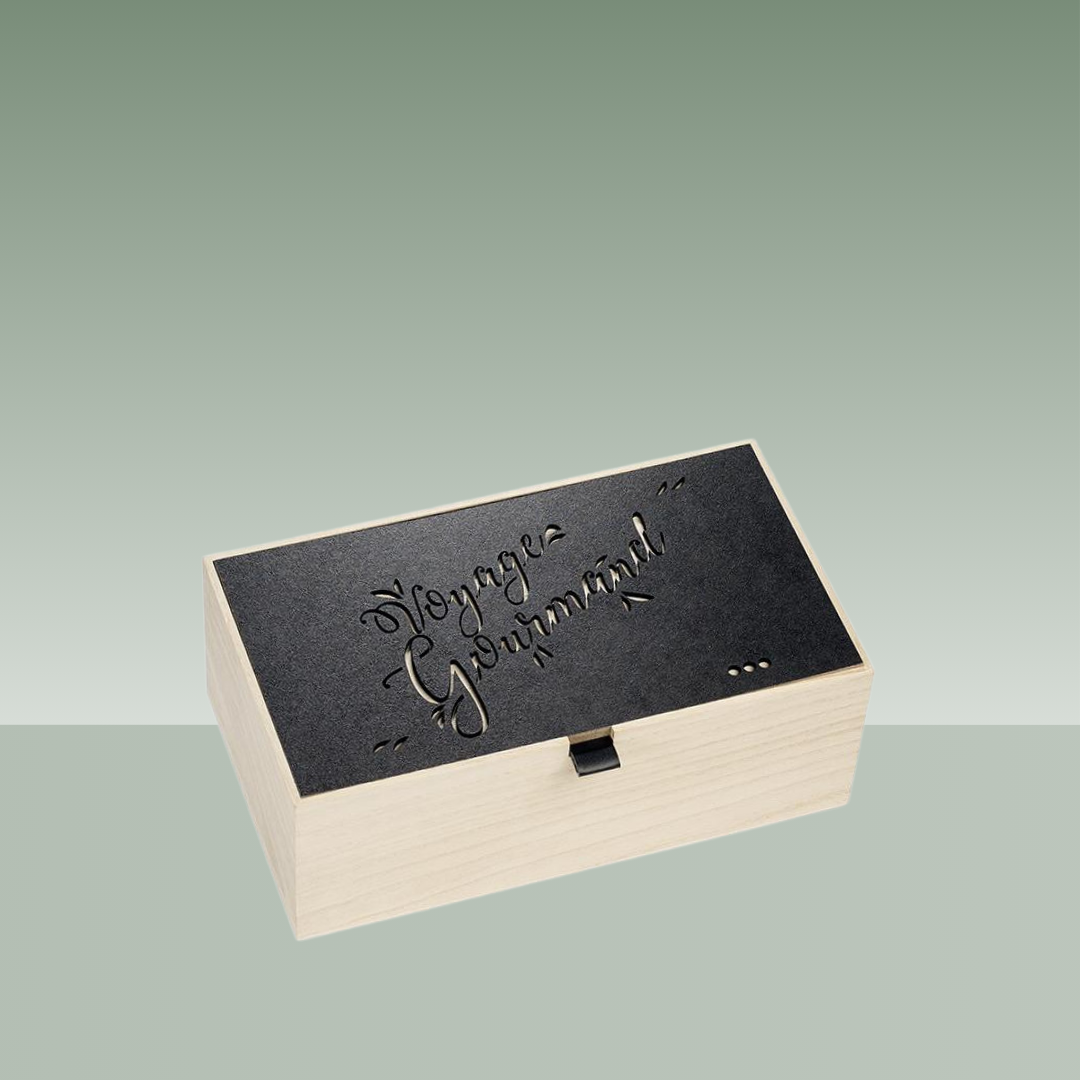 CAJA MADERA TAPA NEGRA 33X18X11 CM