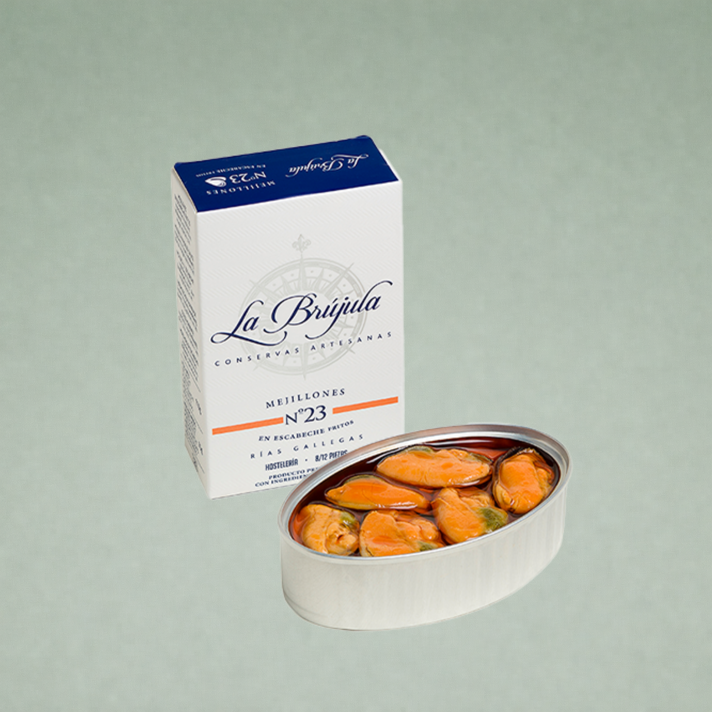 LA BRÚJULA | MEJILLONES EN ESCABECHE FRITOS 8/12 PIEZAS Nº 23 110gr