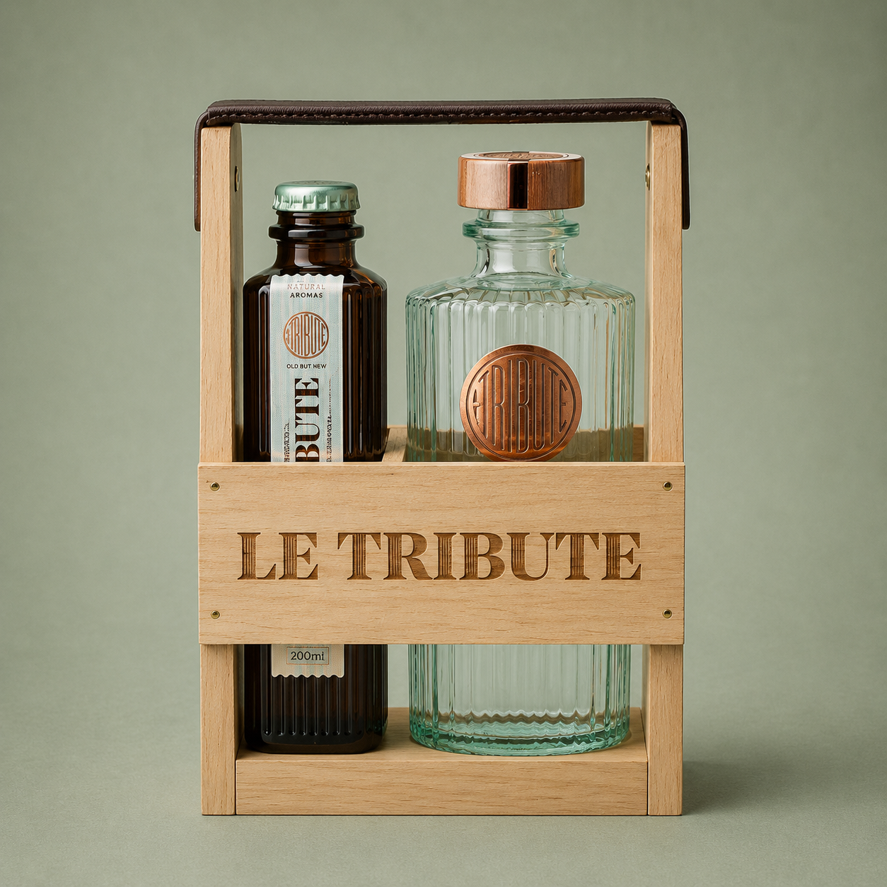 LE TRIBUTE | CAJA MADERA GIN 70cl + DOS TONICAS