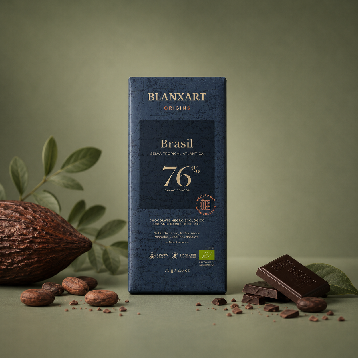 BLANXART | CHOCOLATE ECOLOGICO BRASIL 76% 75 gr