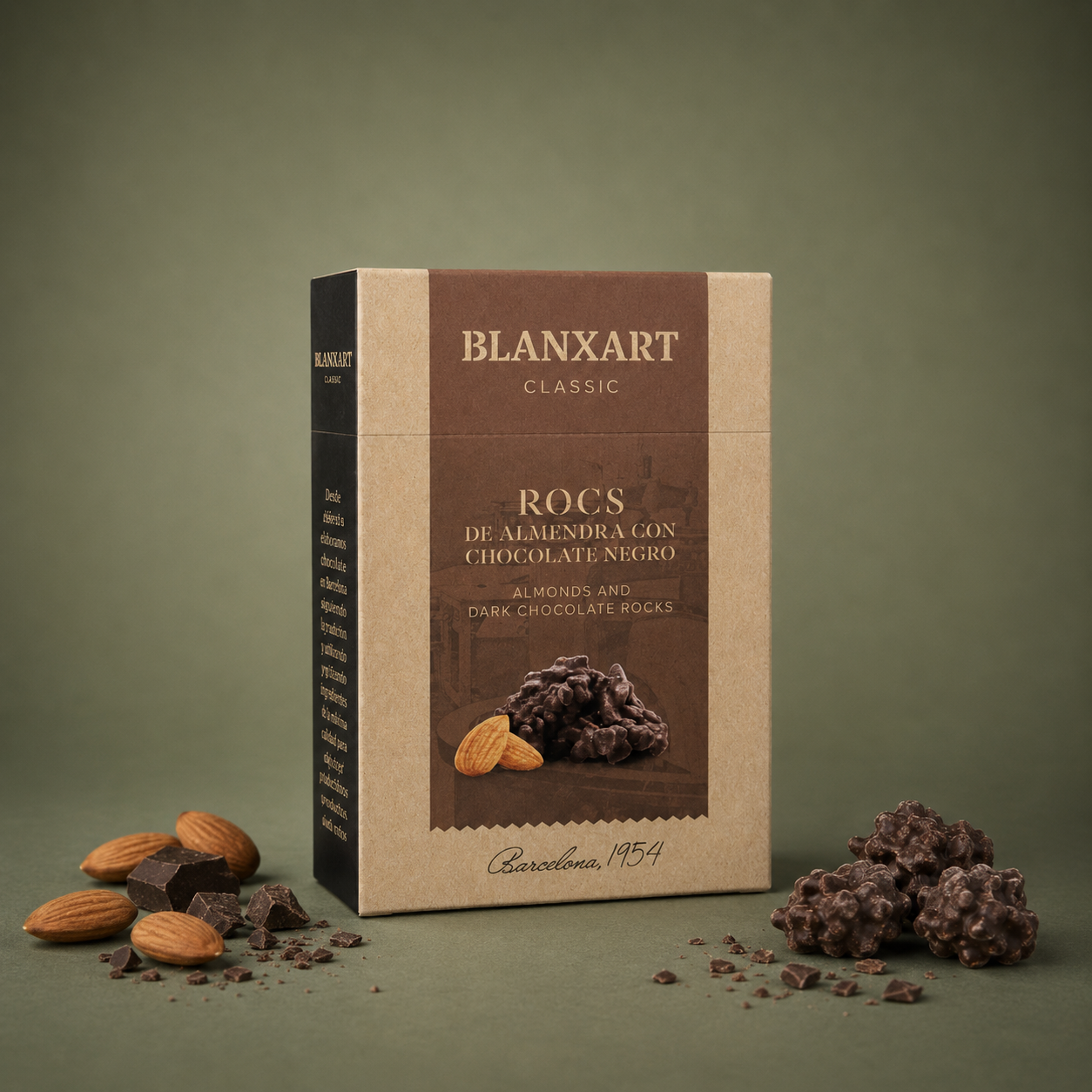 BLANXART | ROCS DE ALMENDRA CON CHOCOLATE NEGRO 100gr