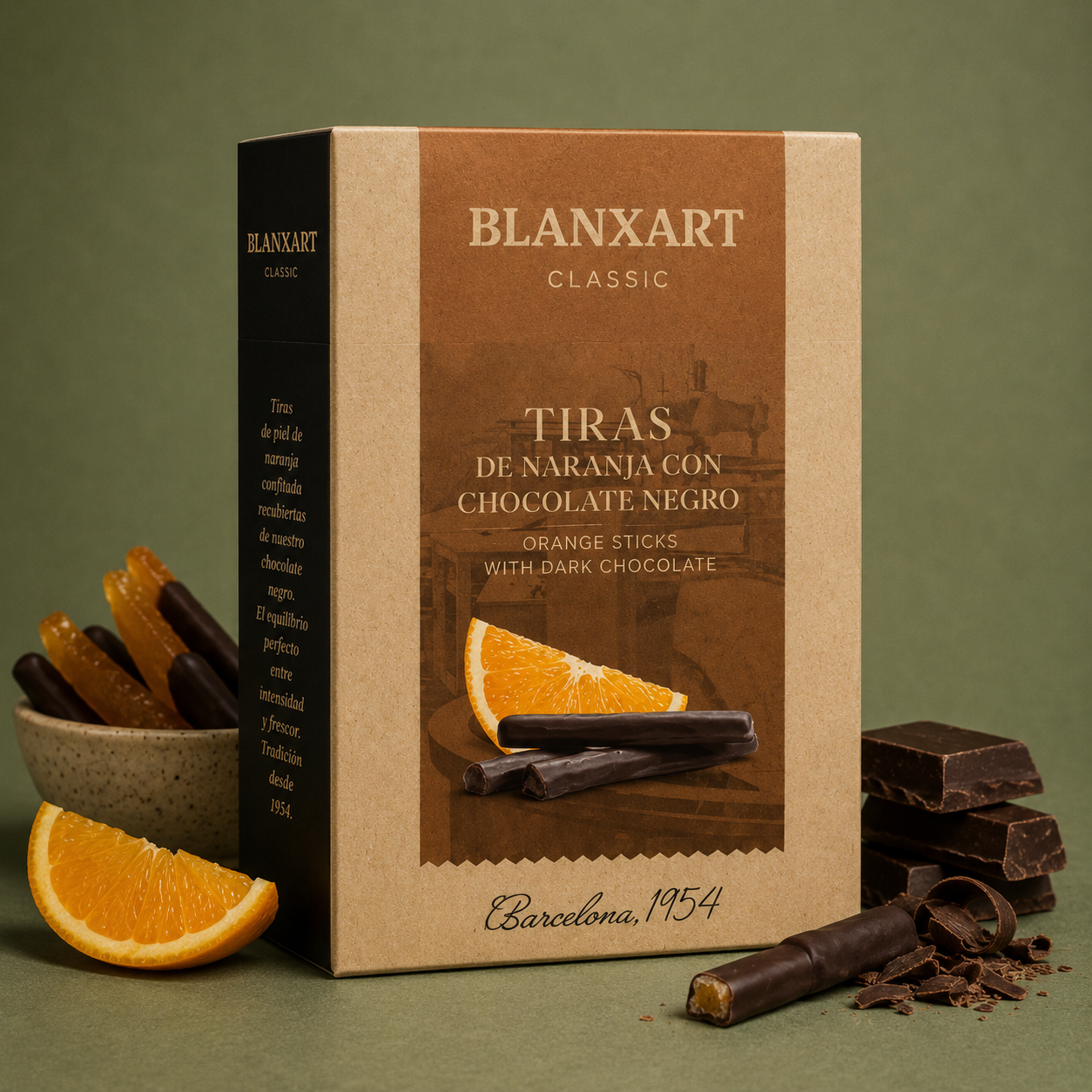 BLANXART | TIRAS DE NARANJA CON CHOCOLATE NEGRO 100gr