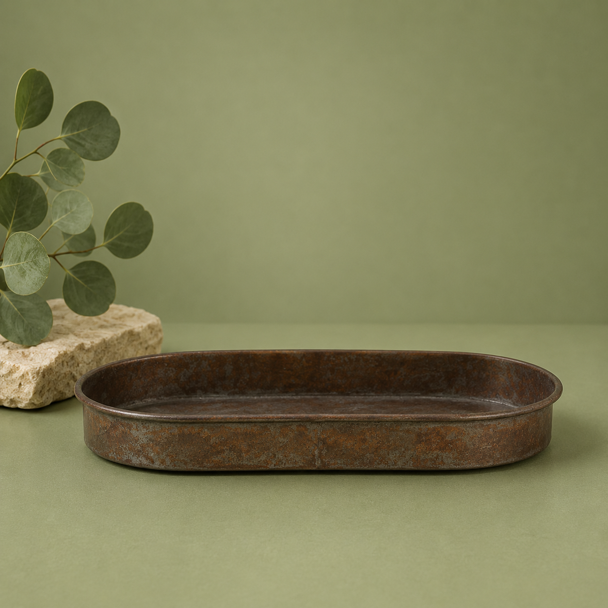 KOPEREN METALEN DIENBLAD 37x21,5x4cm