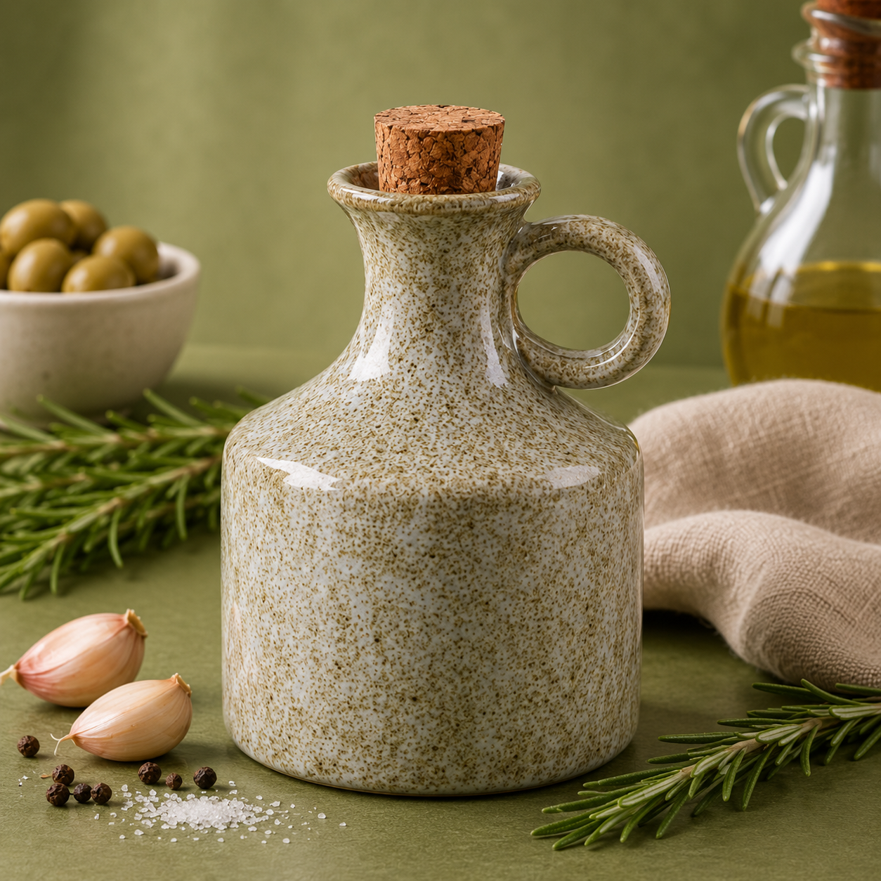 BOUQUET XALÓ | DISPENSADOR ACEITE VERDE CERAMICA 400ml