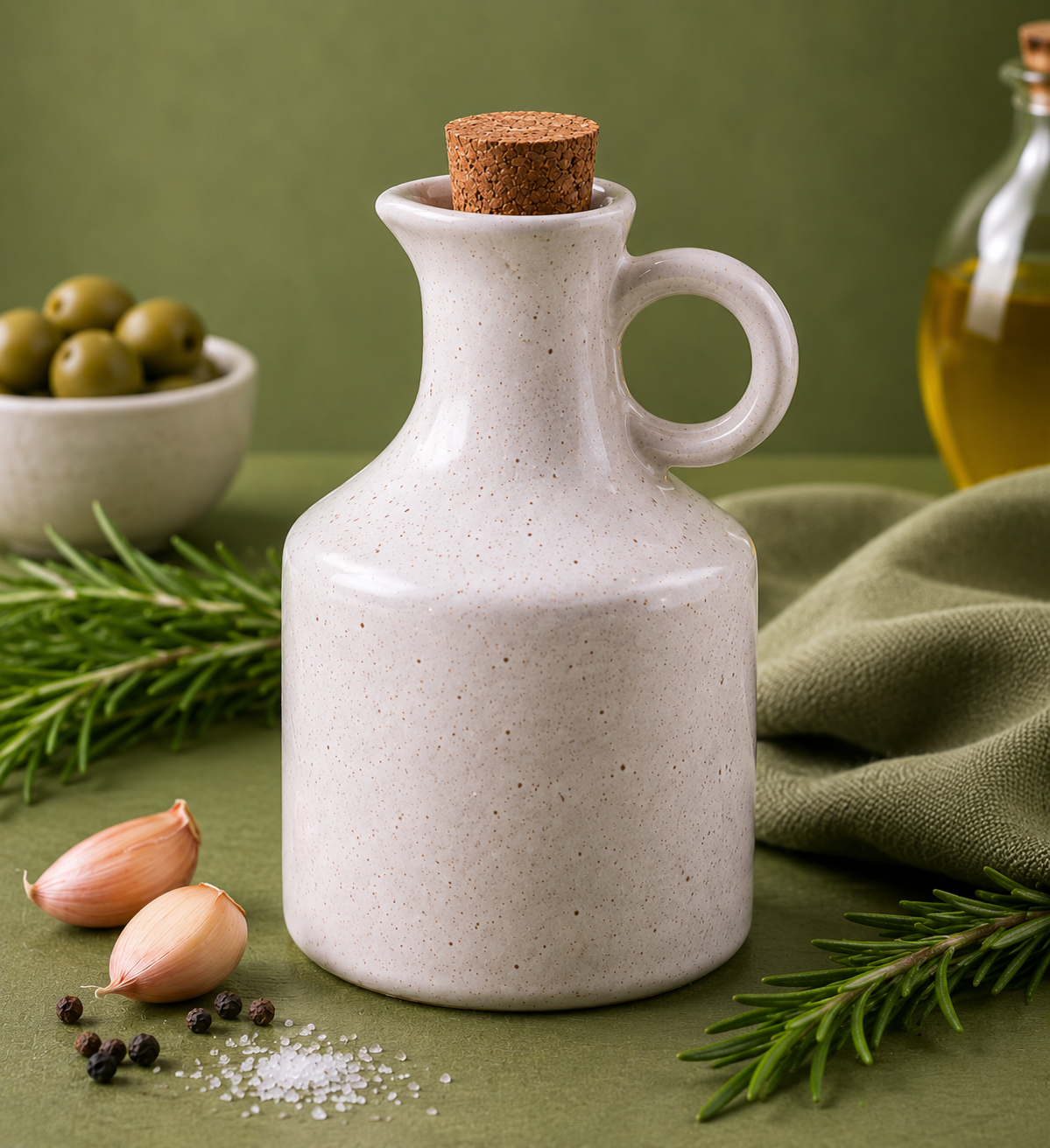 BOUQUET XALÓ | DISPENSADOR ACEITE BLANCO CERAMICA 400ml