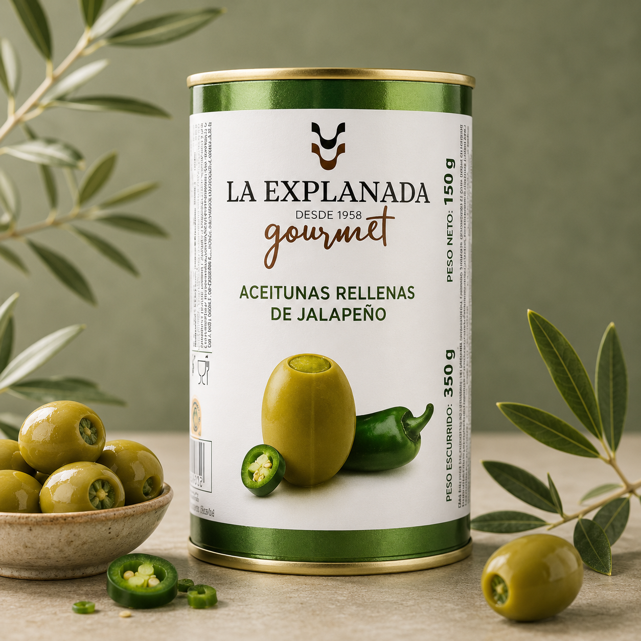 LA EXPLANADA | ACEITUNAS RELLENAS DE JALAPEÑO 150gr