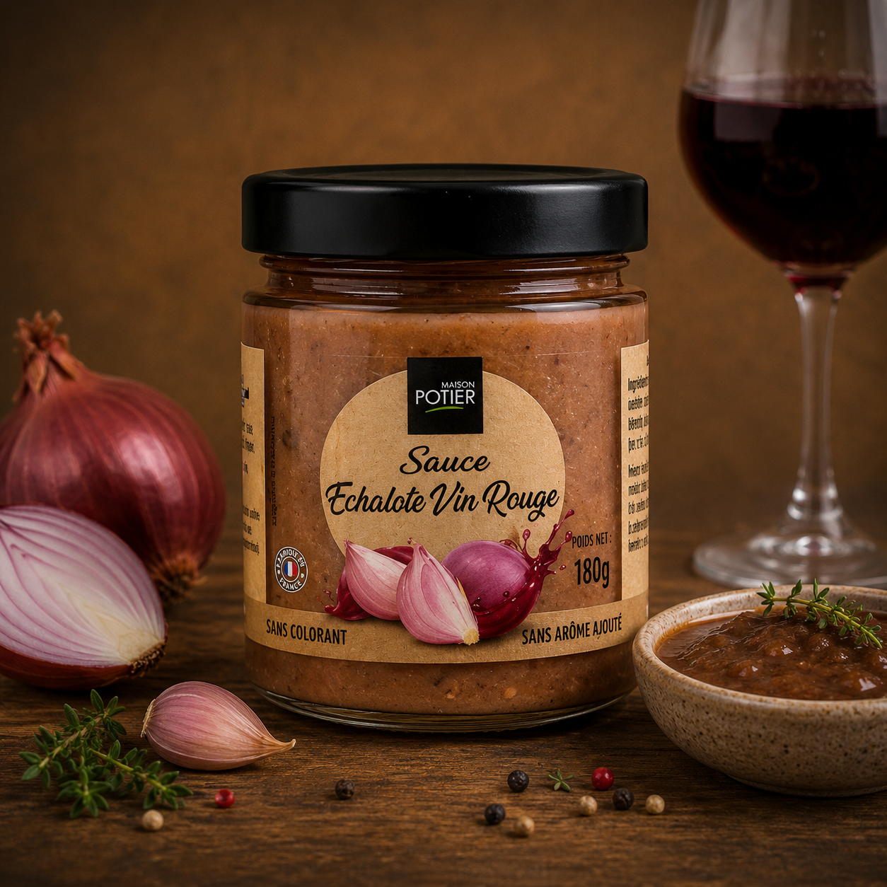 MAISON POTIER | SALSA CHALOTA Y VINO TINTO 180gr
