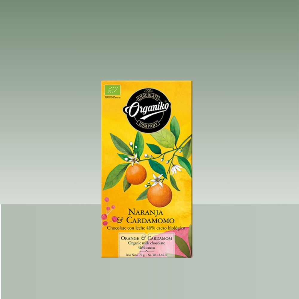 ORGANIKO | CHOCOLATE NARANJA & CARDAMOMO 70gr