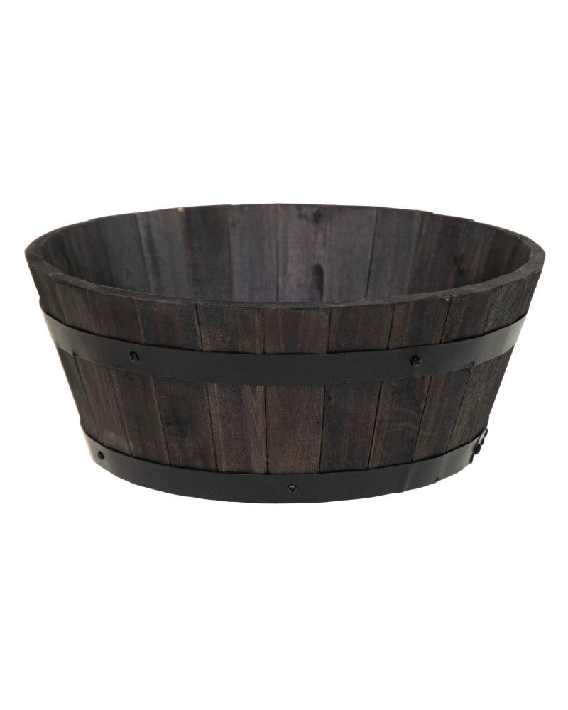 BARRIL ACACIA NEGRO D40X16 CM