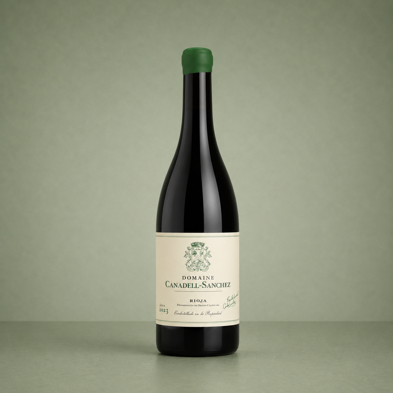 Botella de Domaine Canadell-Sánchez 2023, vino tinto de Rioja elaborado por Carlos Sánchez Viticultor.