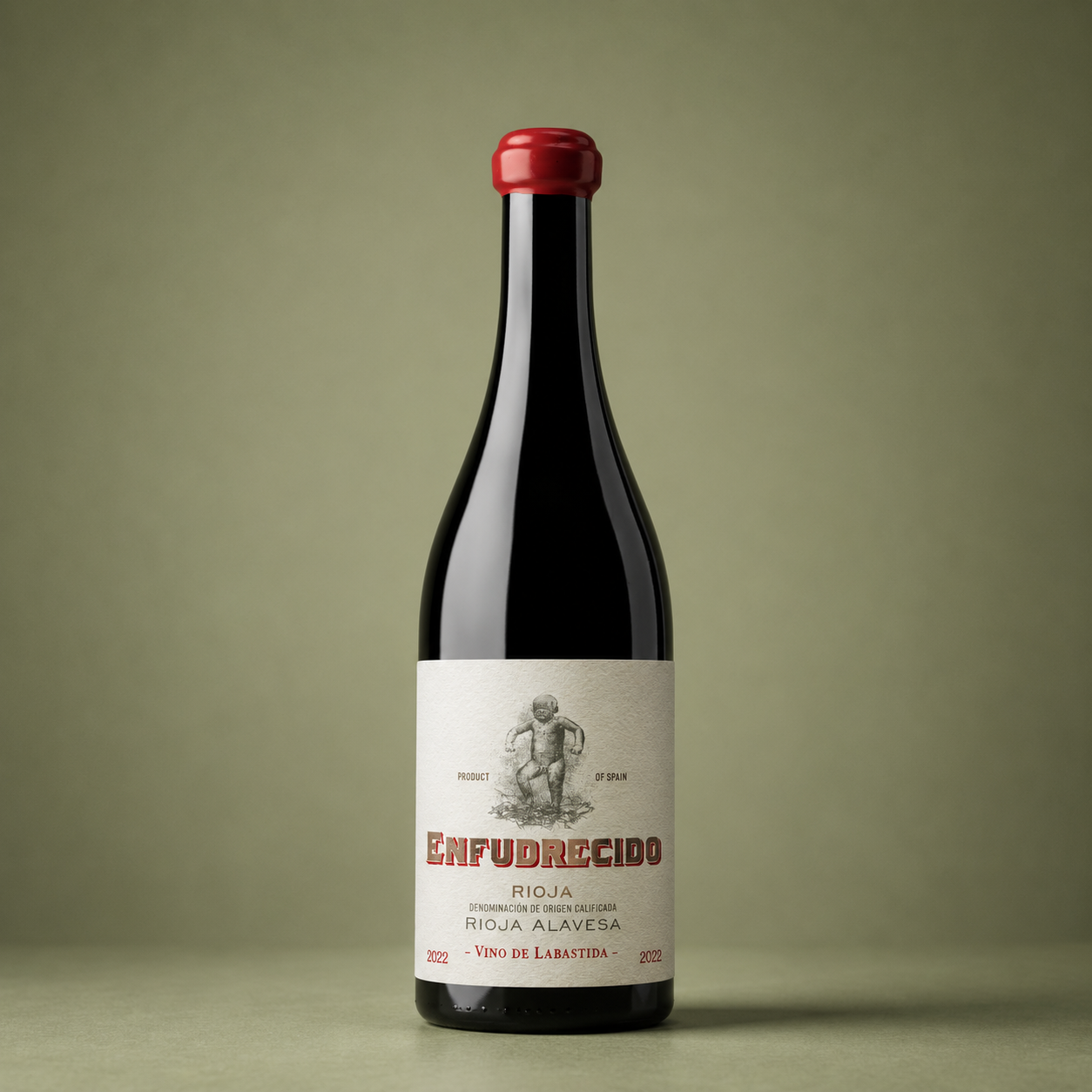 Botella de Enfudrecido Rioja Alavesa 2022, vino tinto de Labastida elaborado en la D.O.Ca. Rioja.