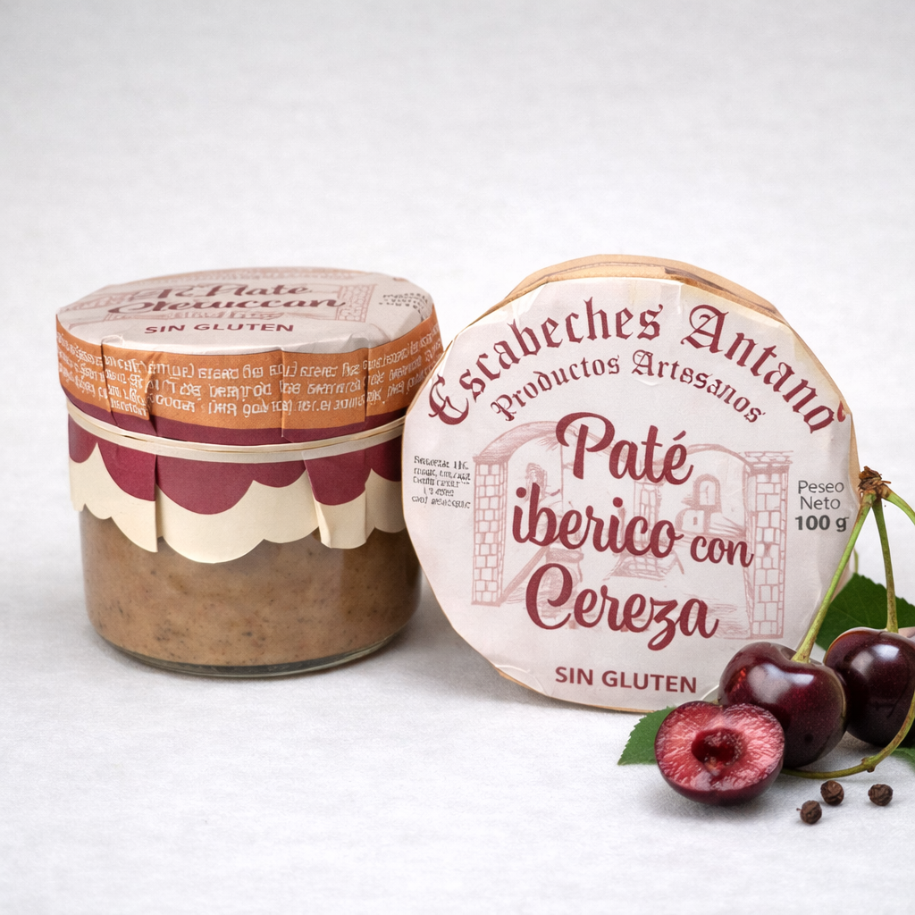 Escabeches Antaño paté ibérico con cereza sin gluten en tarro