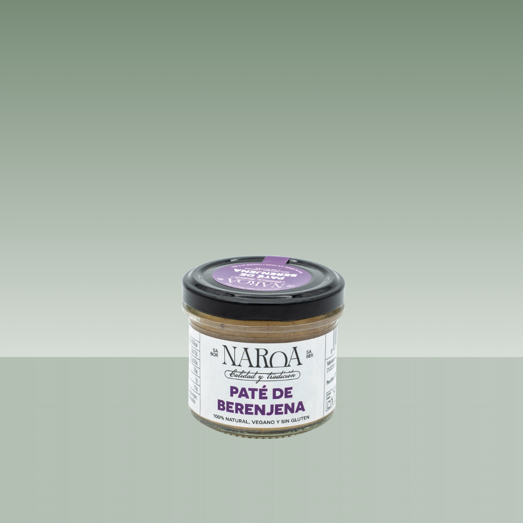 Tarro de Paté de Berenjena Naroa 100% natural, vegano y sin gluten.