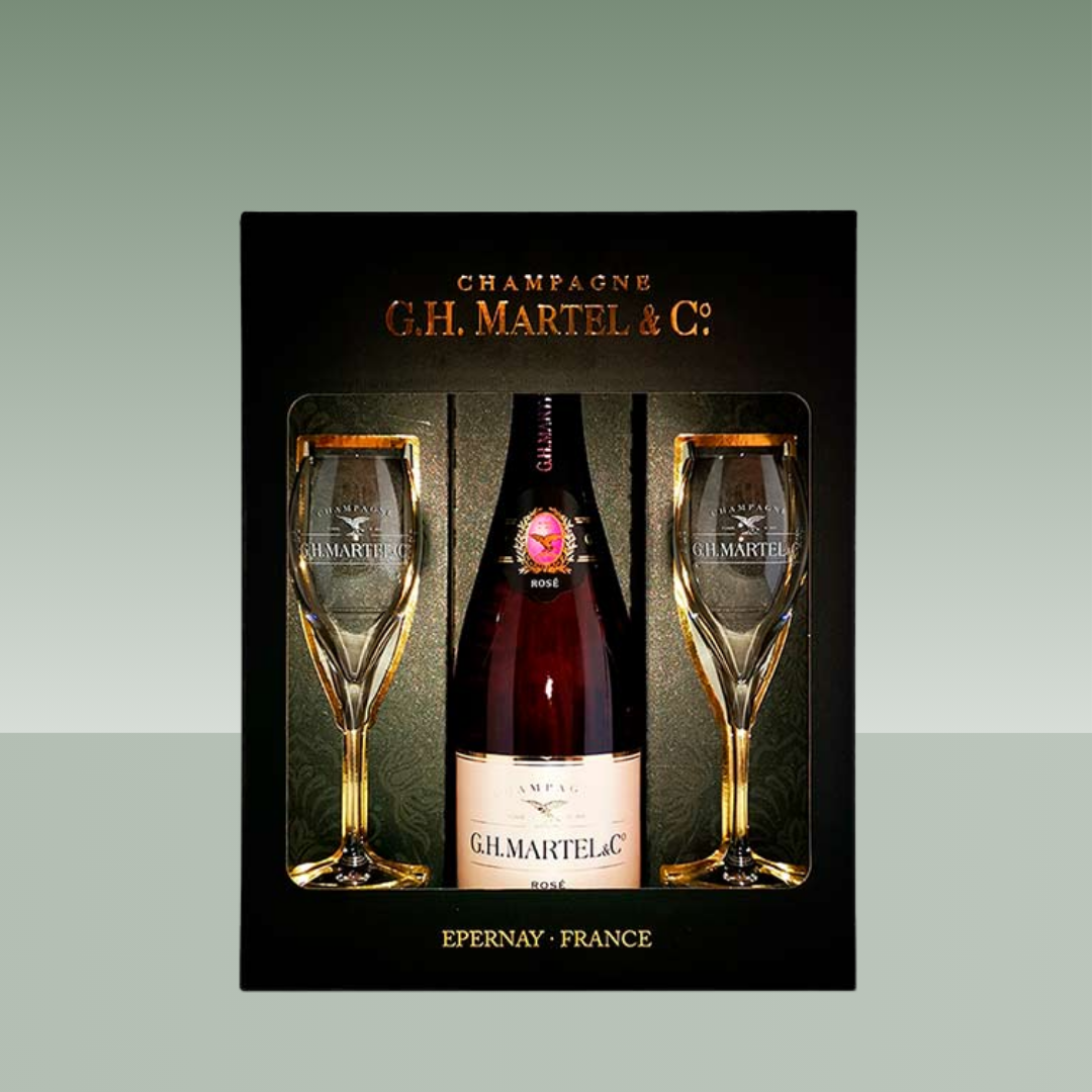 MARTEL | ROSÉ BRUT PACK 2 COPAS CHAMPAGNE