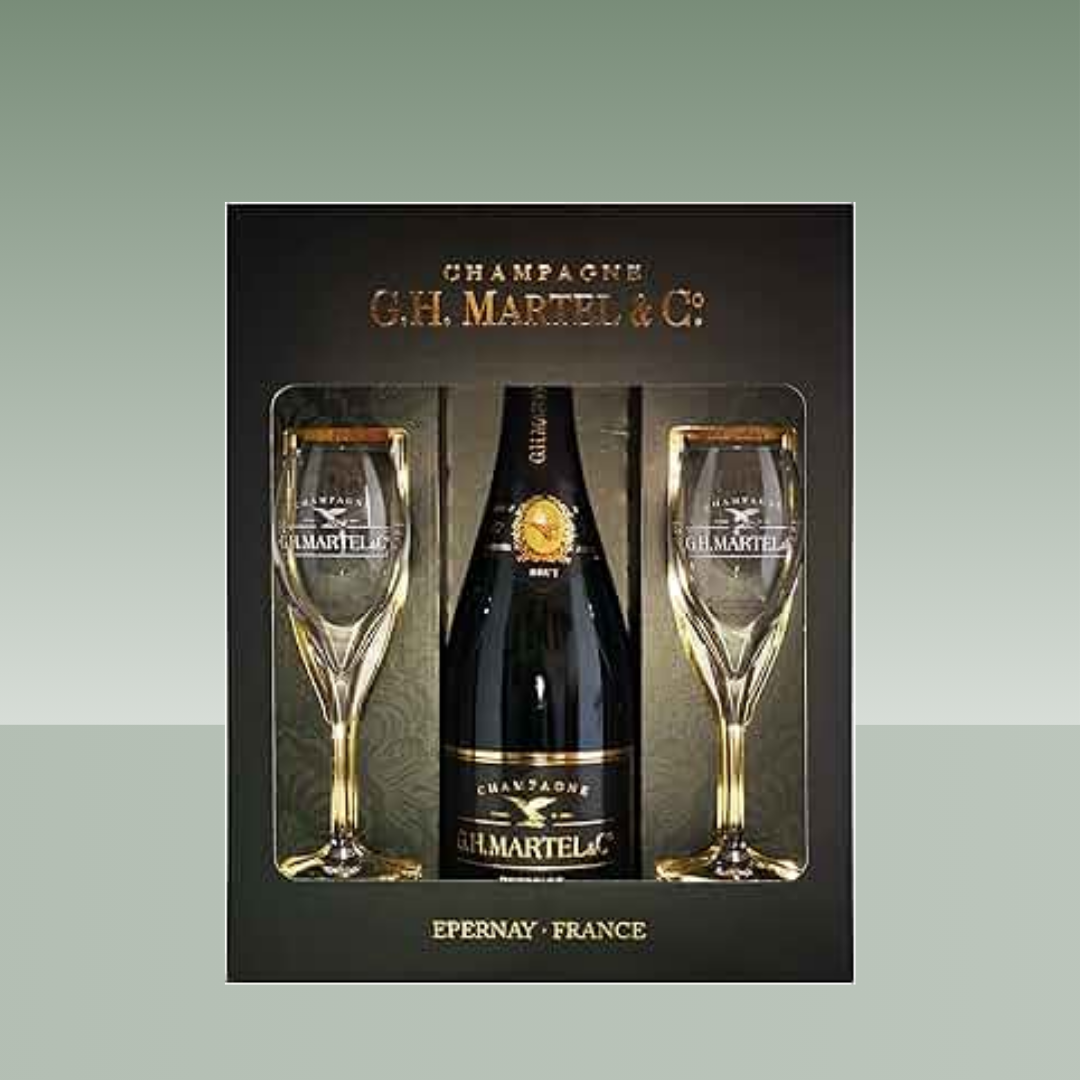 MARTEL | PRESTIGE BRUT PACK 2 COPAS CHAMPAGNE