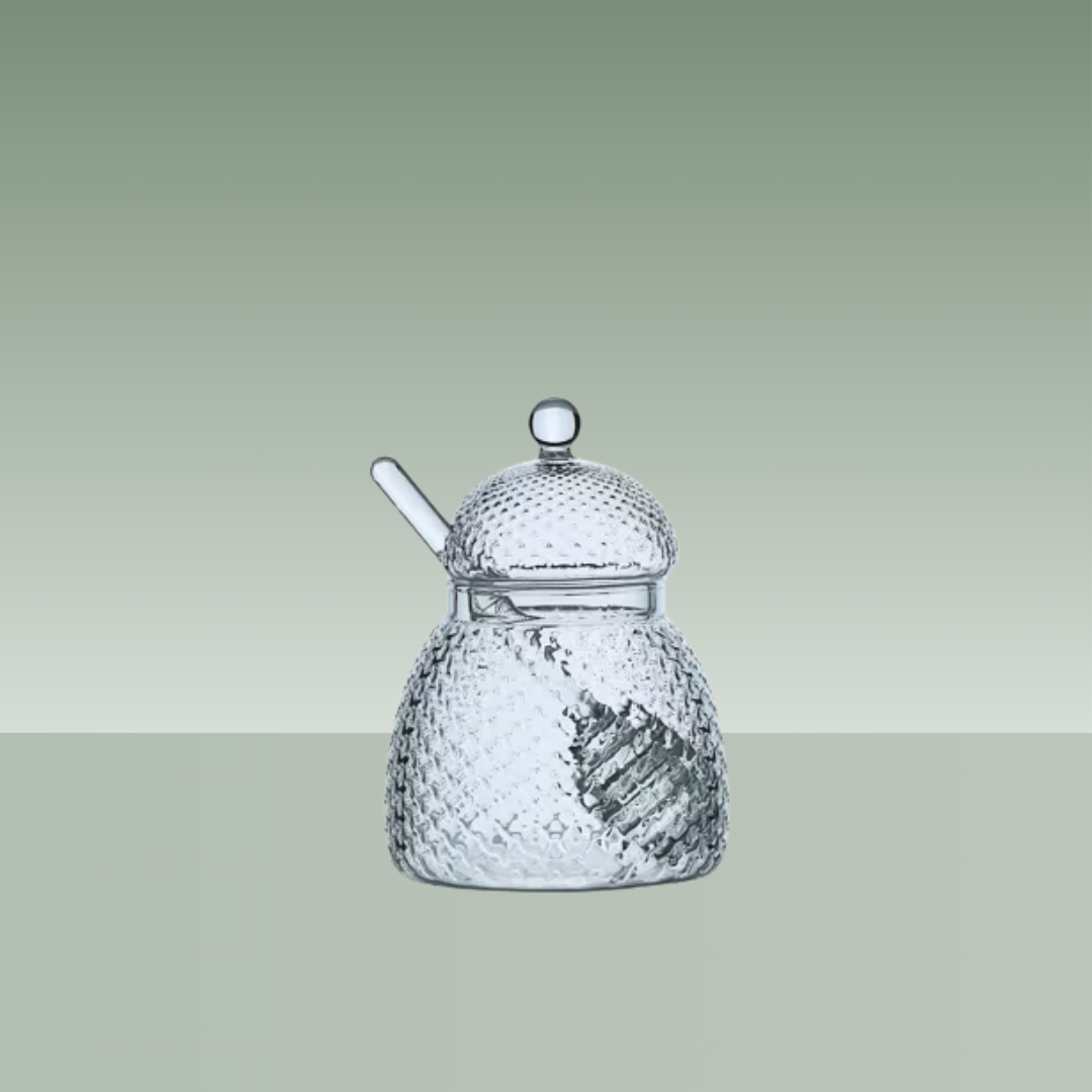 AULICA | TARRO DE MIEL CON CUCHARA DE CRISTAL 400ml