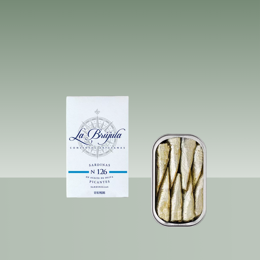 LA BRUJULA SARDINAS EN ACEITE DE OLIVA PICANTES Nº 126 115gr