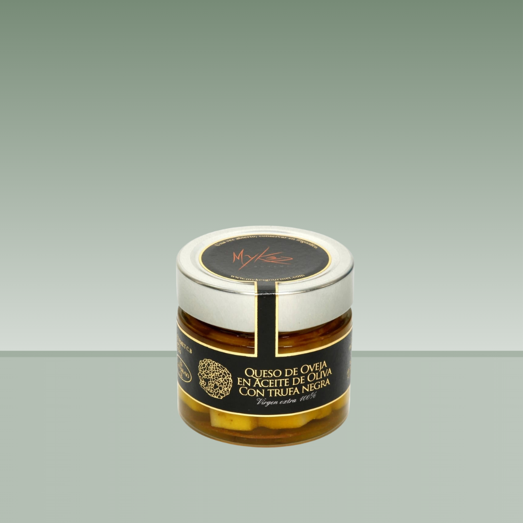 MYKÉS GOURMET | QUESO DE OVEJA EN ACEITE DE OLIVA CON TRUFA NEGRA 160gr