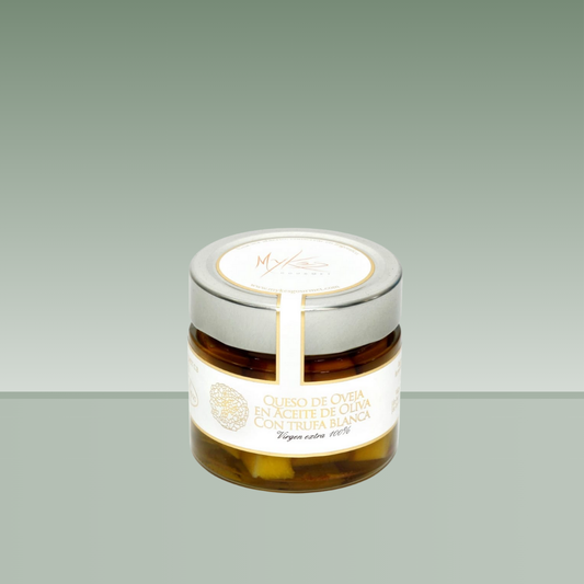 QUESO DE OVEJA EN ACEITE DE OLIVA CON TRUFA BLANCA 160gr