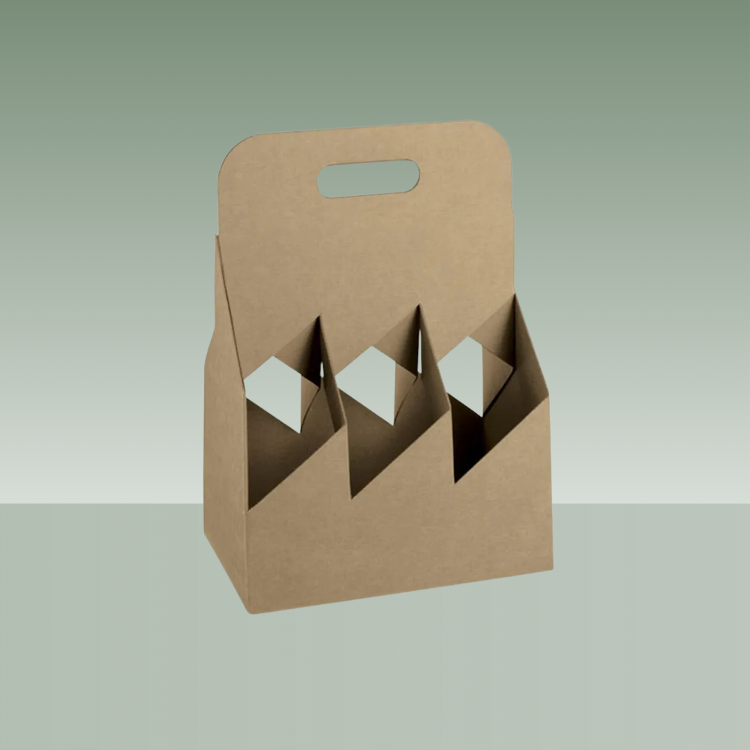 ESTUCHE CON ASA 6 BOTELLAS MARRÓN KRAFT