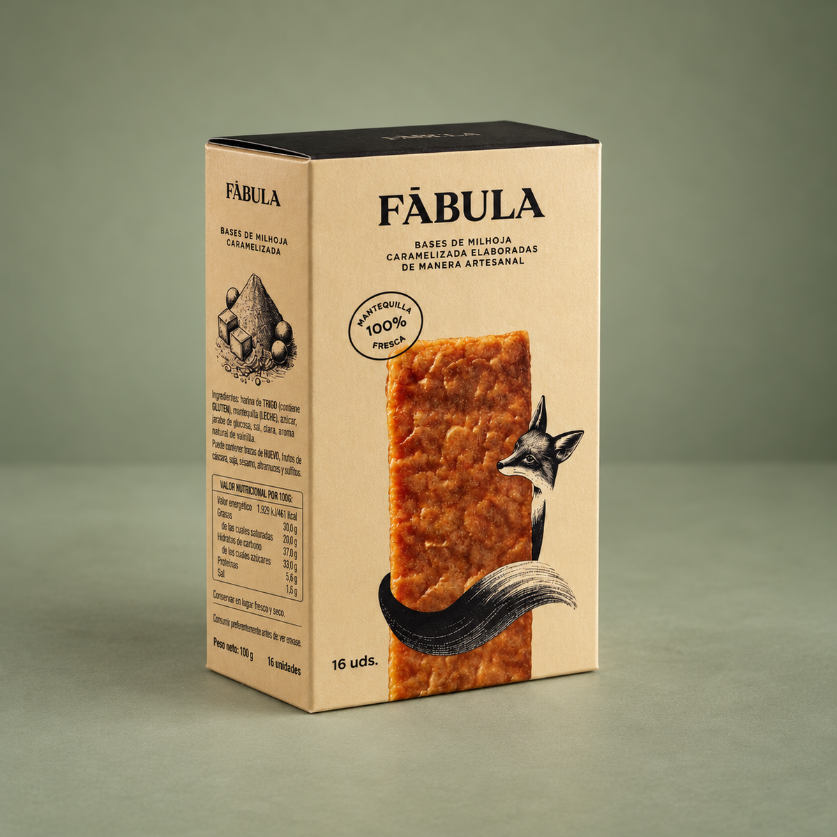 FÁBULA | BASE DE MILHOJA CARAMELIZADA ARTESANAL  160gr