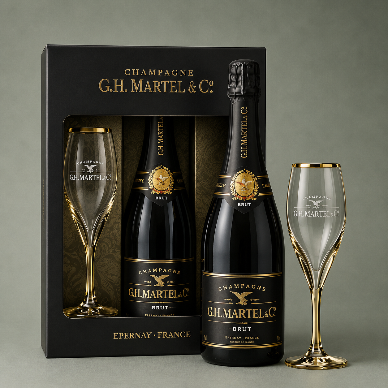 MARTEL | PRESTIGE BRUT PACK 2 COPAS CHAMPAGNE