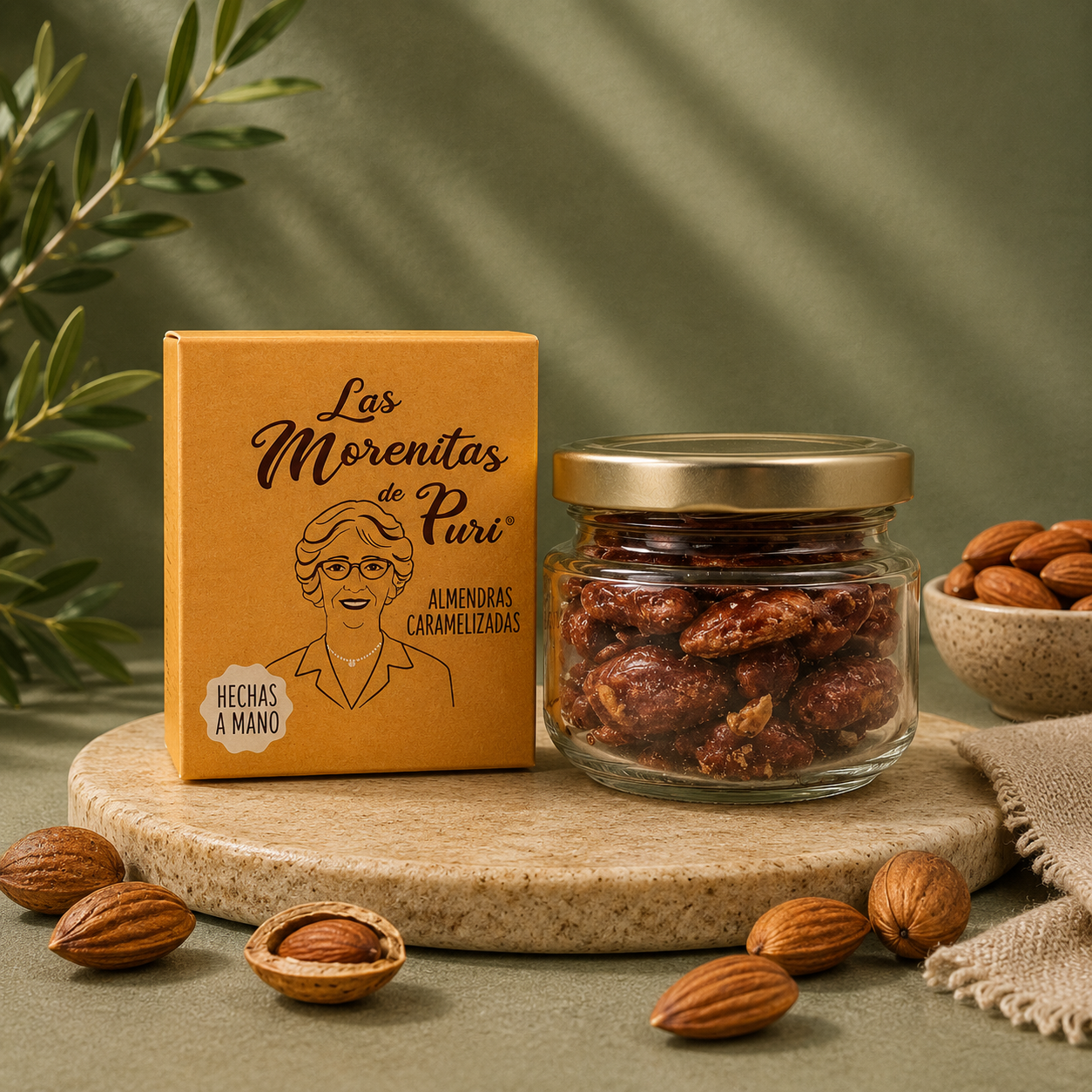 LAS MORENITAS DE PURI GEKARAMELISEERDE AMANDELEN 65GR