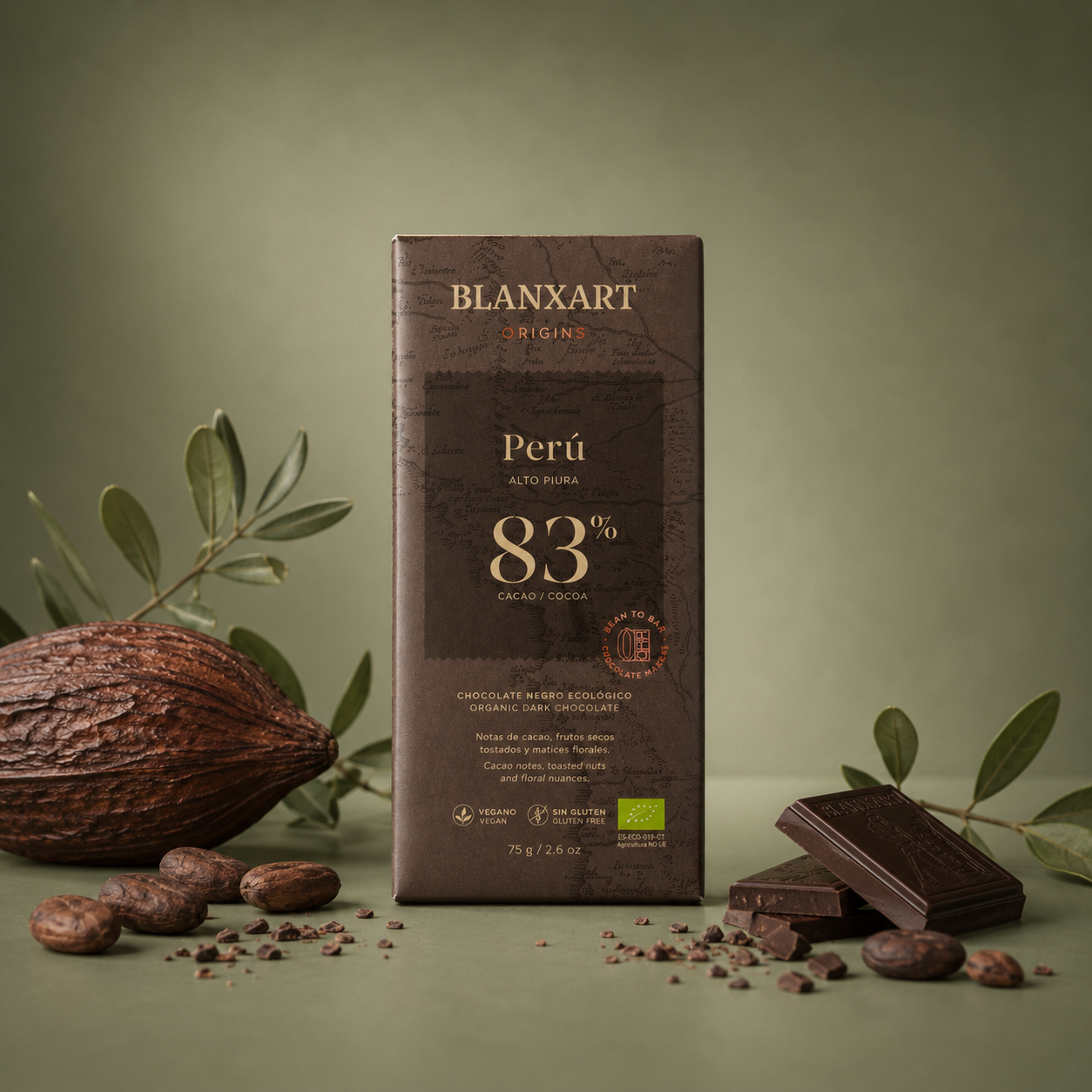 BLANXART | CHOCOLATE ECOLOGICO PERU 83% 75gr