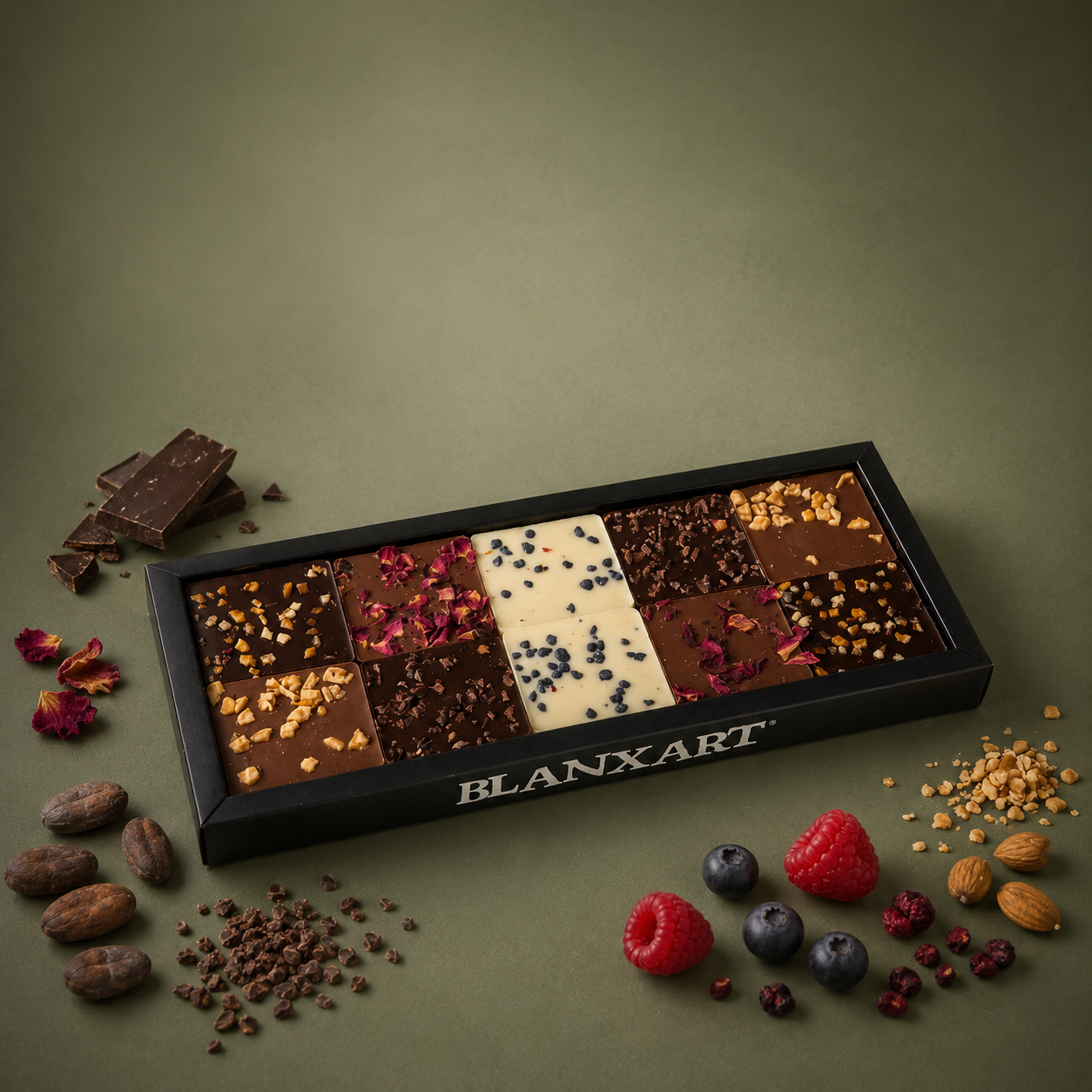BLANXART | ESTUCHE MINI CHOCOLATES CON TOPPINGS 200gr