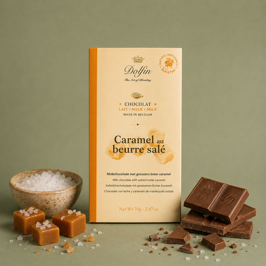 DOLFIN | CHOCOLATE LECHE MANTEQUILLA Y CARAMELO A LA SAL 70gr