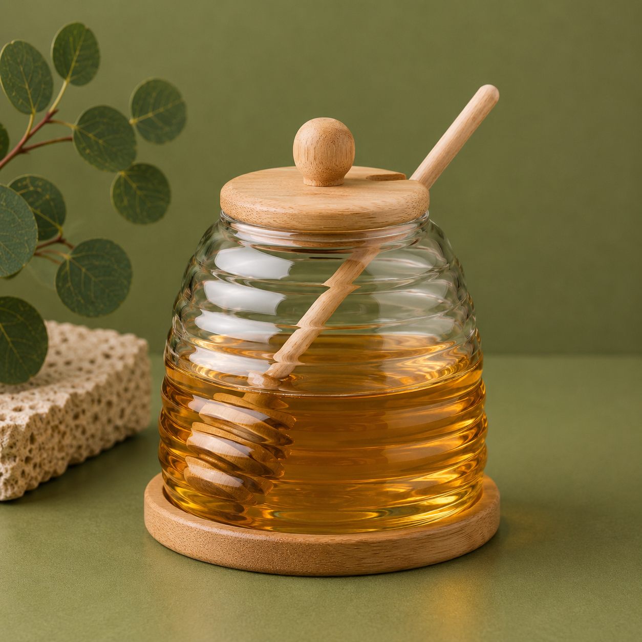BOUQUET XALÓ | TARRO MIEL BASE MADERA 500ml
