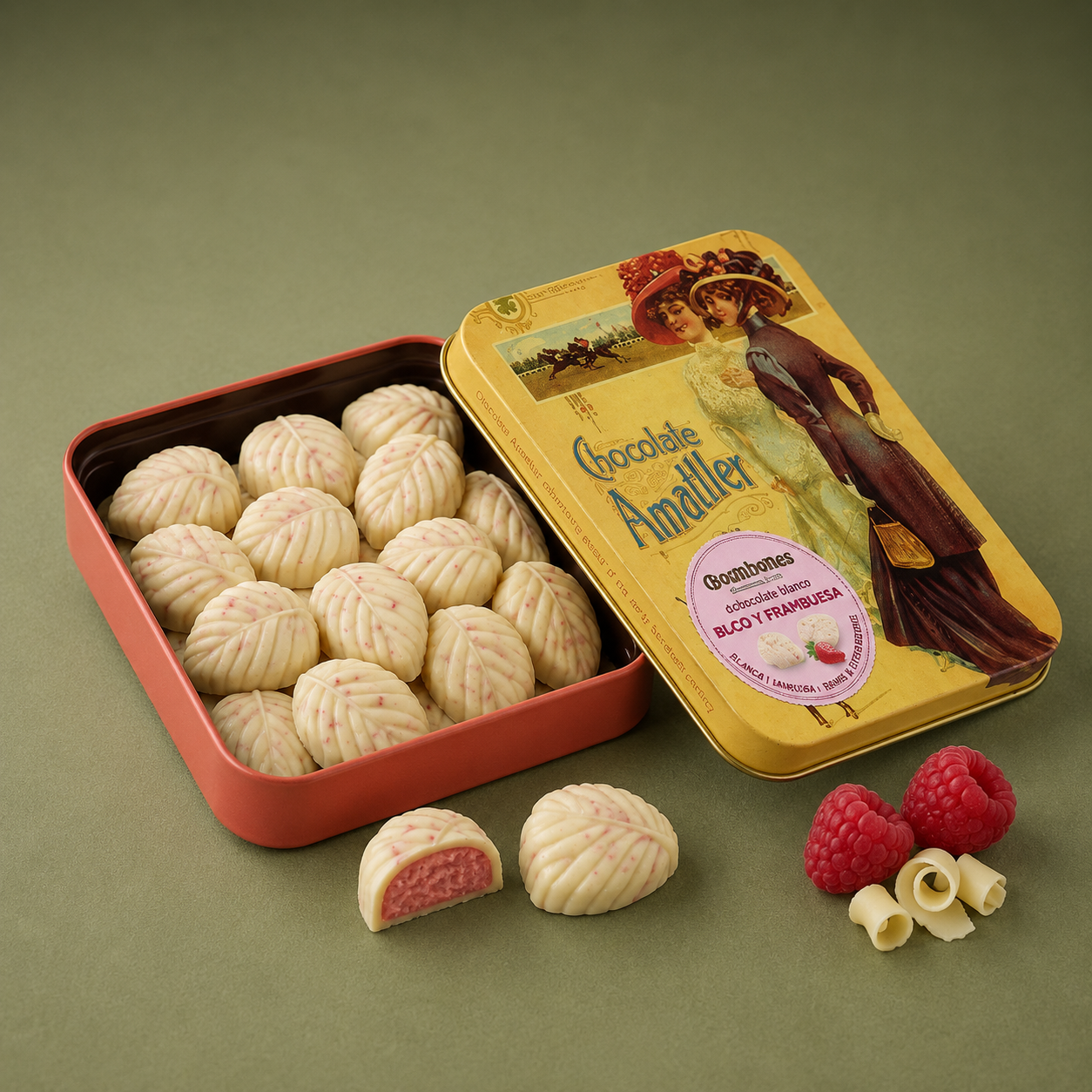 AMATLLER | LATA CHOCOLATE BLANCO Y FRESAS 60gr