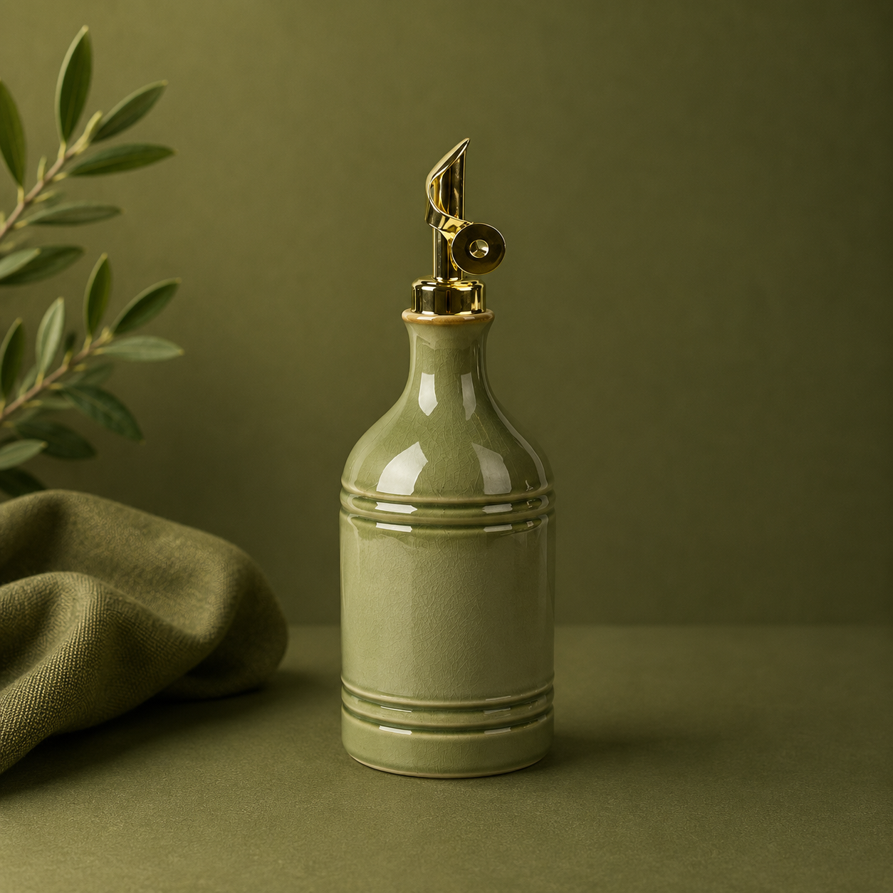 BOUQUET XALÓ | DISPENSADOR ACEITE CERAMICA VERDE 700ml