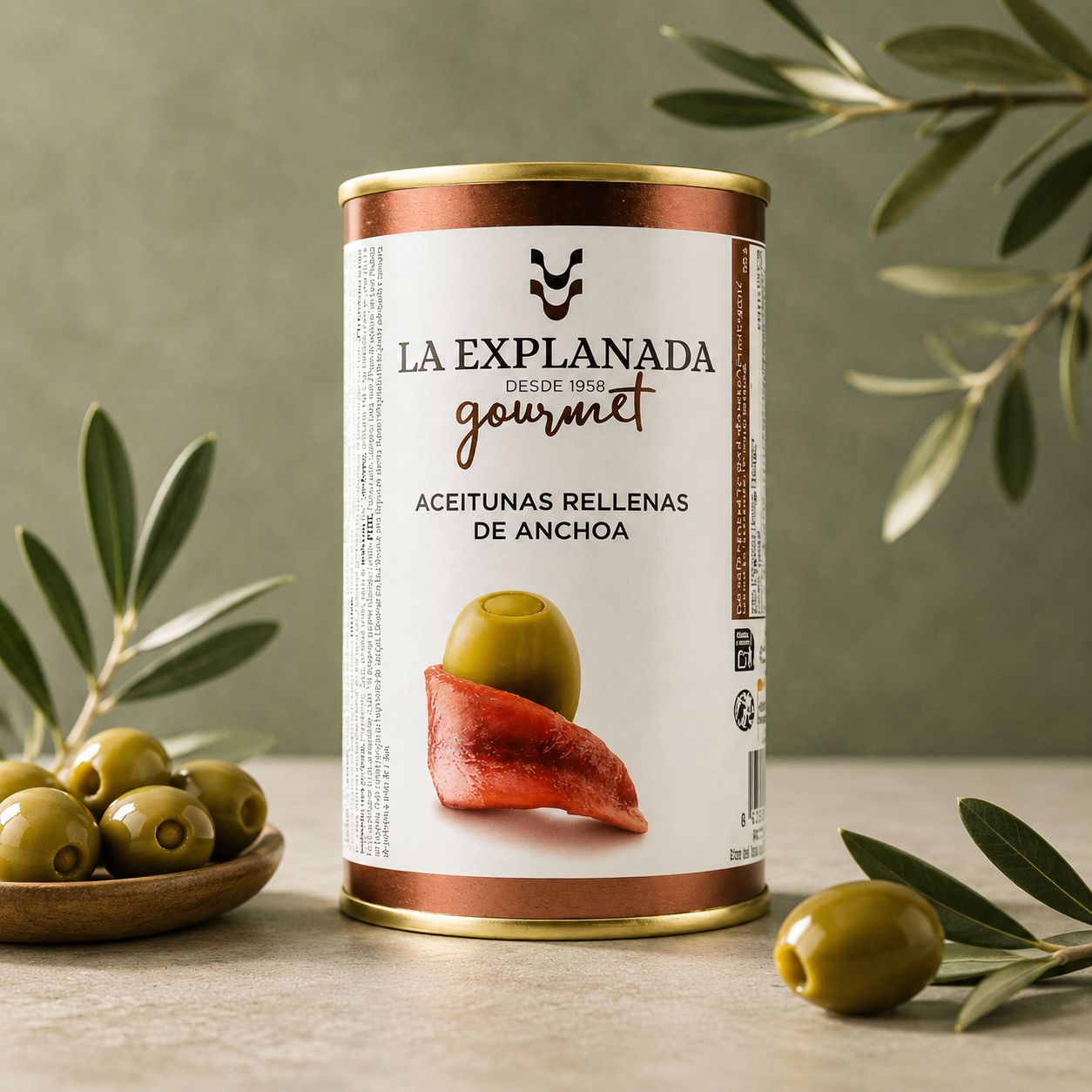 LA EXPLANADA | ACEITUNA MANZANILLA RELLENA ANCHOA 350gr