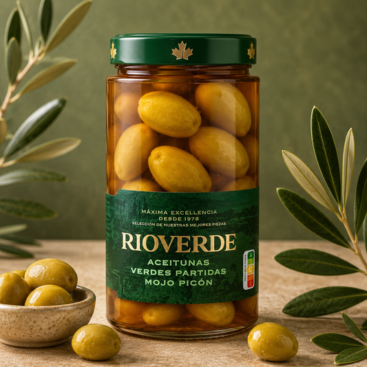 RIOVERDE | ACEITUNAS VERDES PARTIDAS MOJO PICON 370gr
