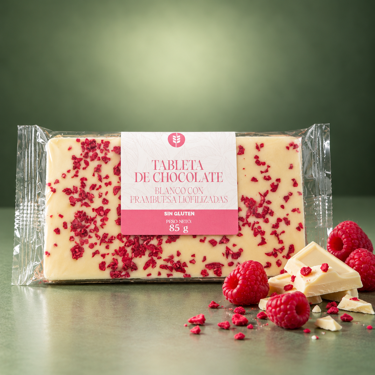 ESPIGA BLANCA | TABLETA CHOCOLATE BLANCO - FRAMBUESA 85gr