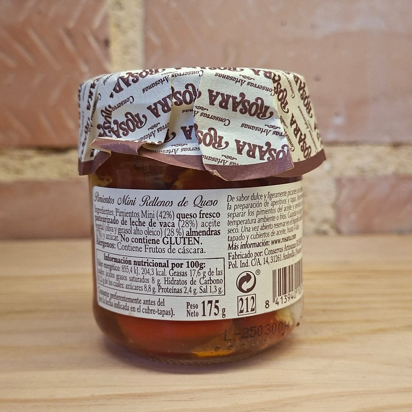 ROSARA | PIMIENTO CHERRY RELLENO DE QUESO 175gr