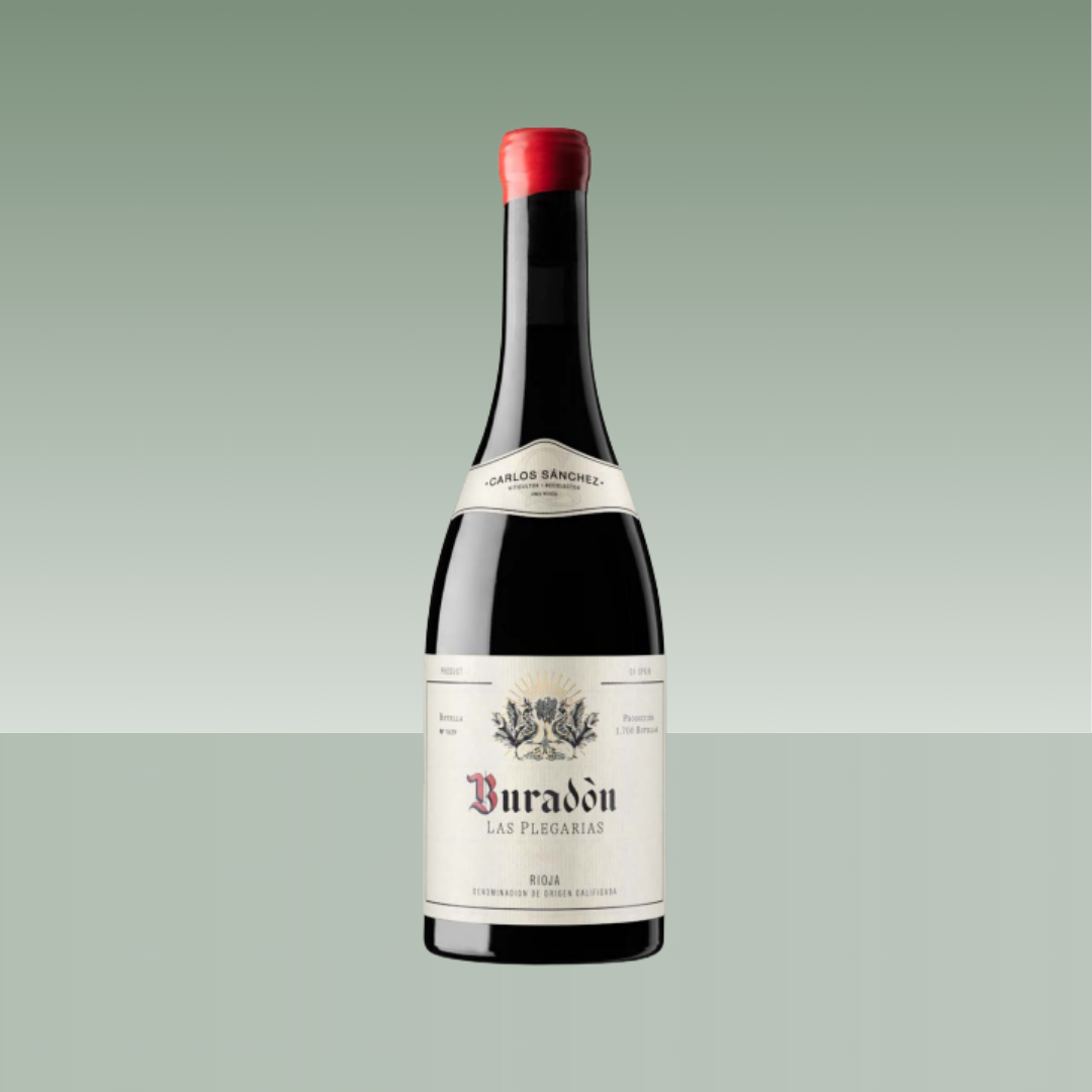 Botella de Buradón Las Plegarias Rioja Carlos Sánchez.