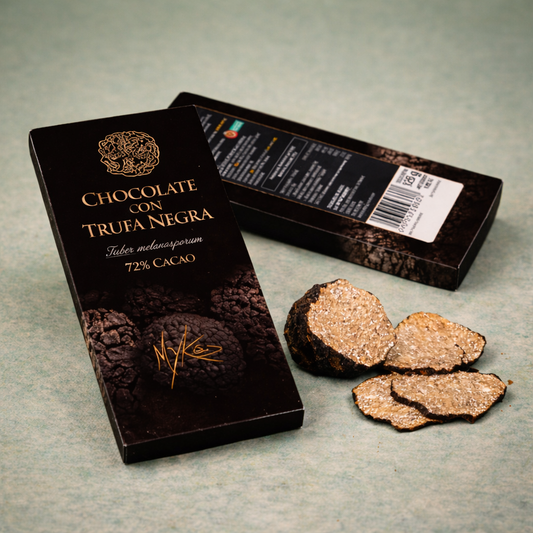 Chocolate negro 72% con trufa negra en tableta gourmet