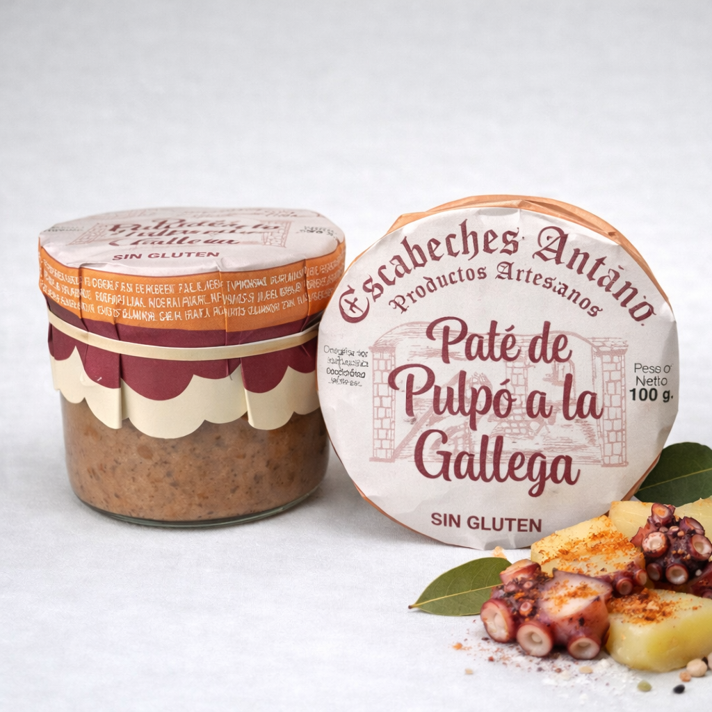 Escabeches Antaño paté de pulpo a la gallega sin gluten en tarro