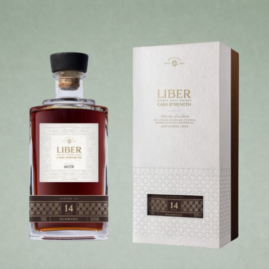 Liber Single Malt Whisky 14 años oloroso cask strength con estuche