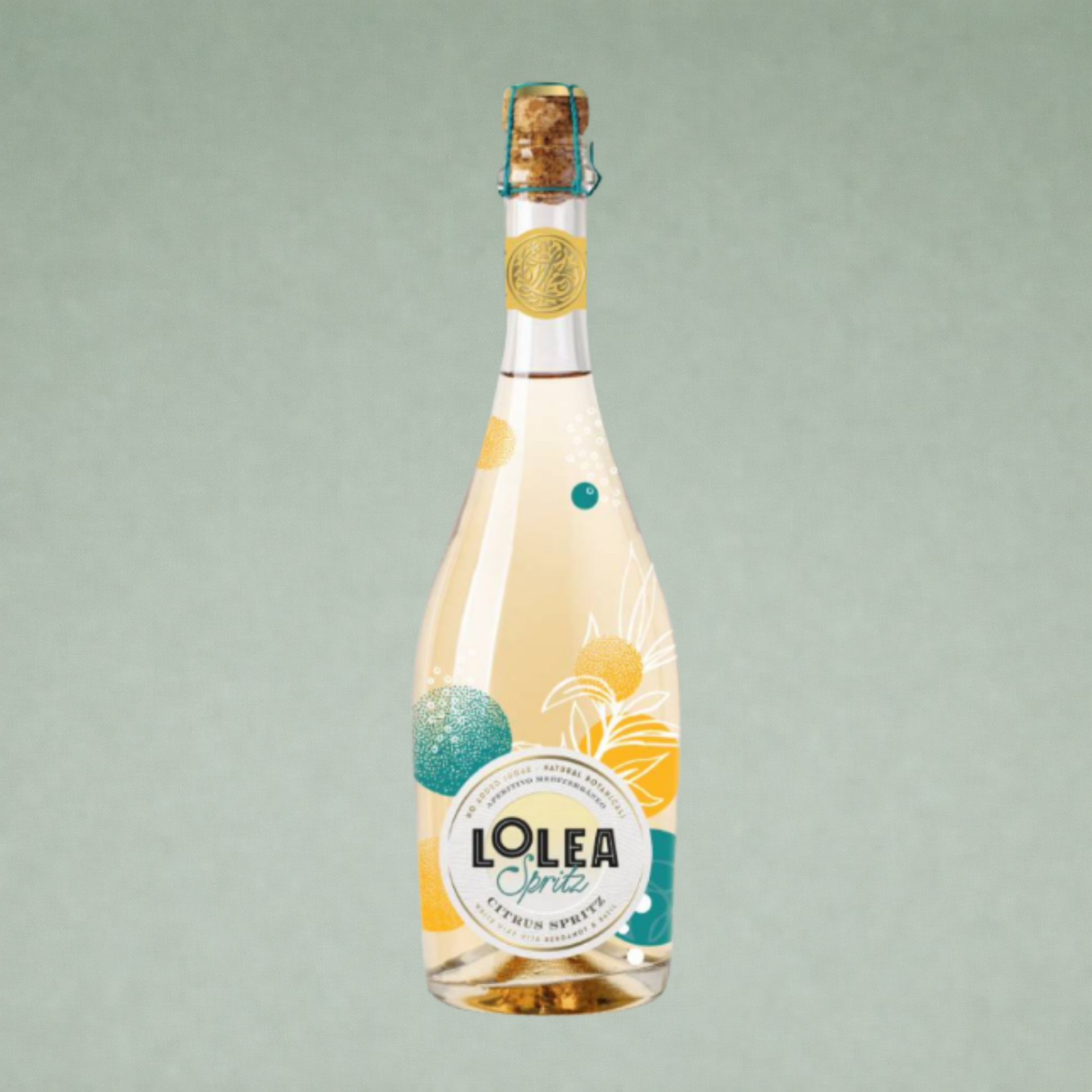Lolea Spritz citrus spritz botella decorada con diseño fresco