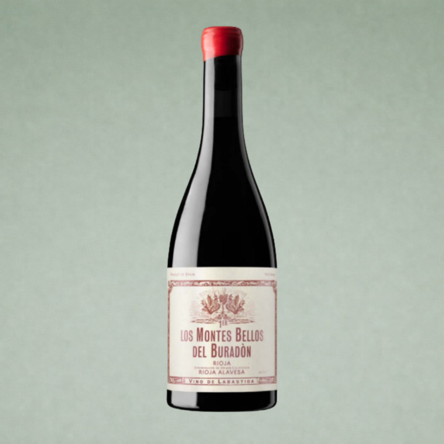Los Montes Bellos del Buradón vino tinto Rioja Alavesa botella con etiqueta clásica