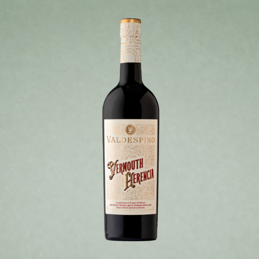 Valdespino Vermouth Herencia botella con etiqueta clásica elegante