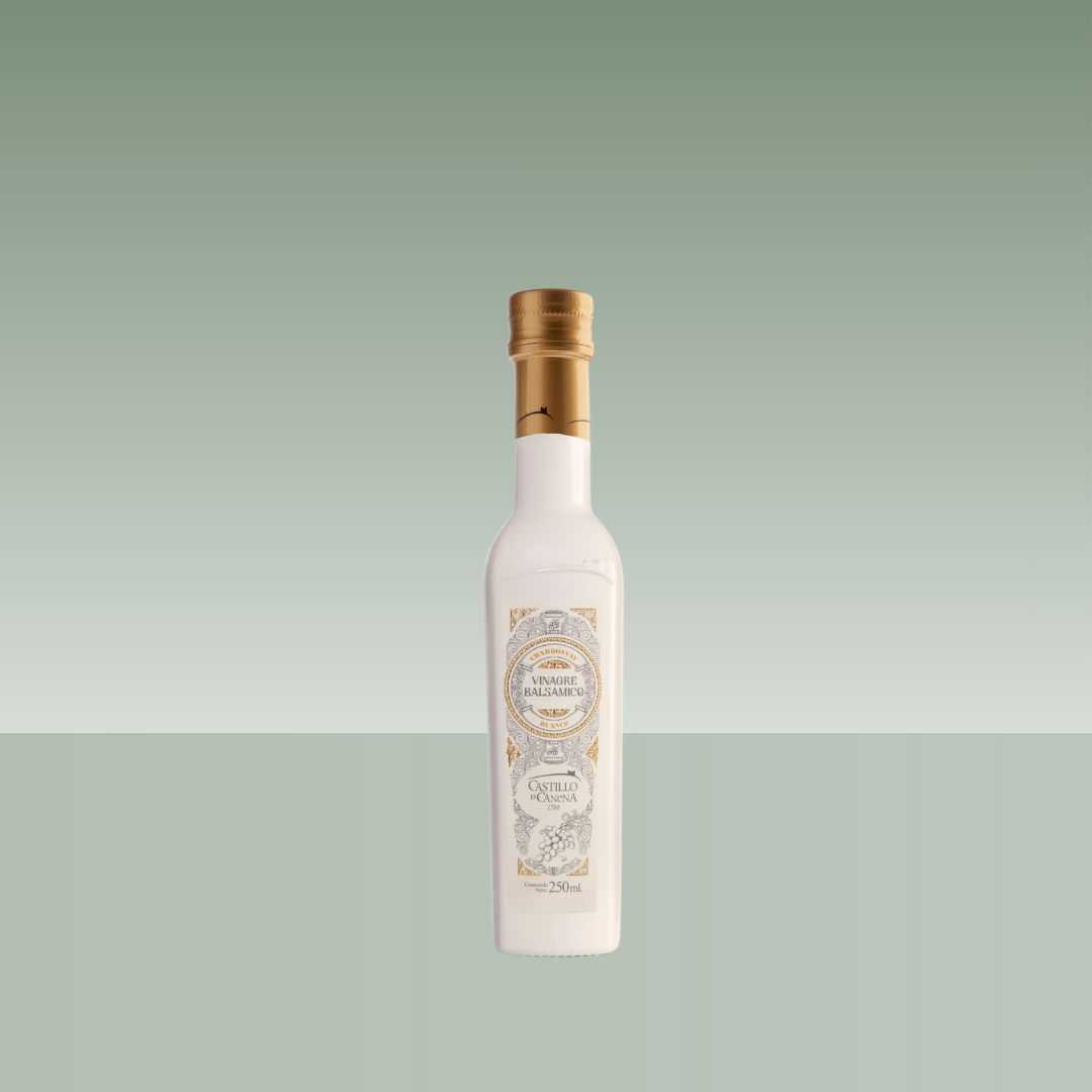 Botella de vinagre balsámico blanco Castillo de Canena Chardonnay 250 ml.