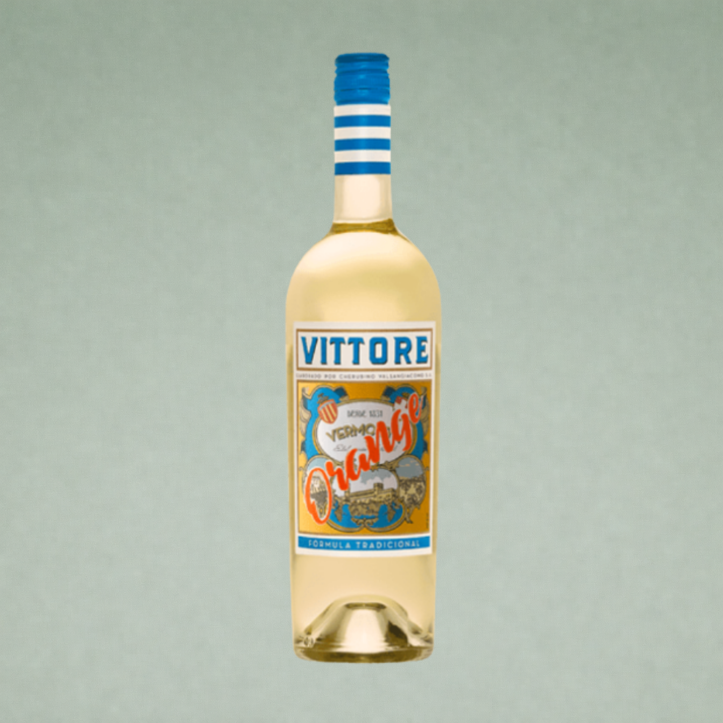 Vittore vermouth blanco Orange botella con etiqueta clásica